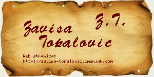 Zaviša Topalović vizit kartica